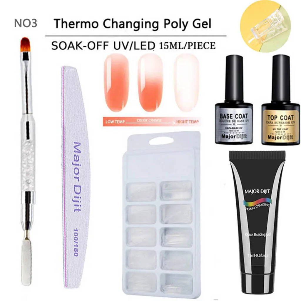 Poly Gel Lasting Finger Nail Temperature Change Camouflage UV Lamp Extension Nails Accessoires esmaltes permanentes de uv y led | Красота и