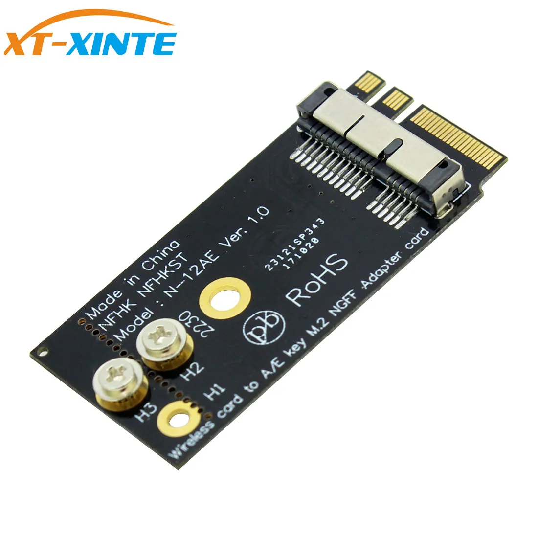 

XT-XINTE BCM94360CS2 BCM943224PCIEBT2 12 + 6 Pin Wifi модуль беспроводной карты для NGFF M.2 ключ A / E адаптер для Mac OS