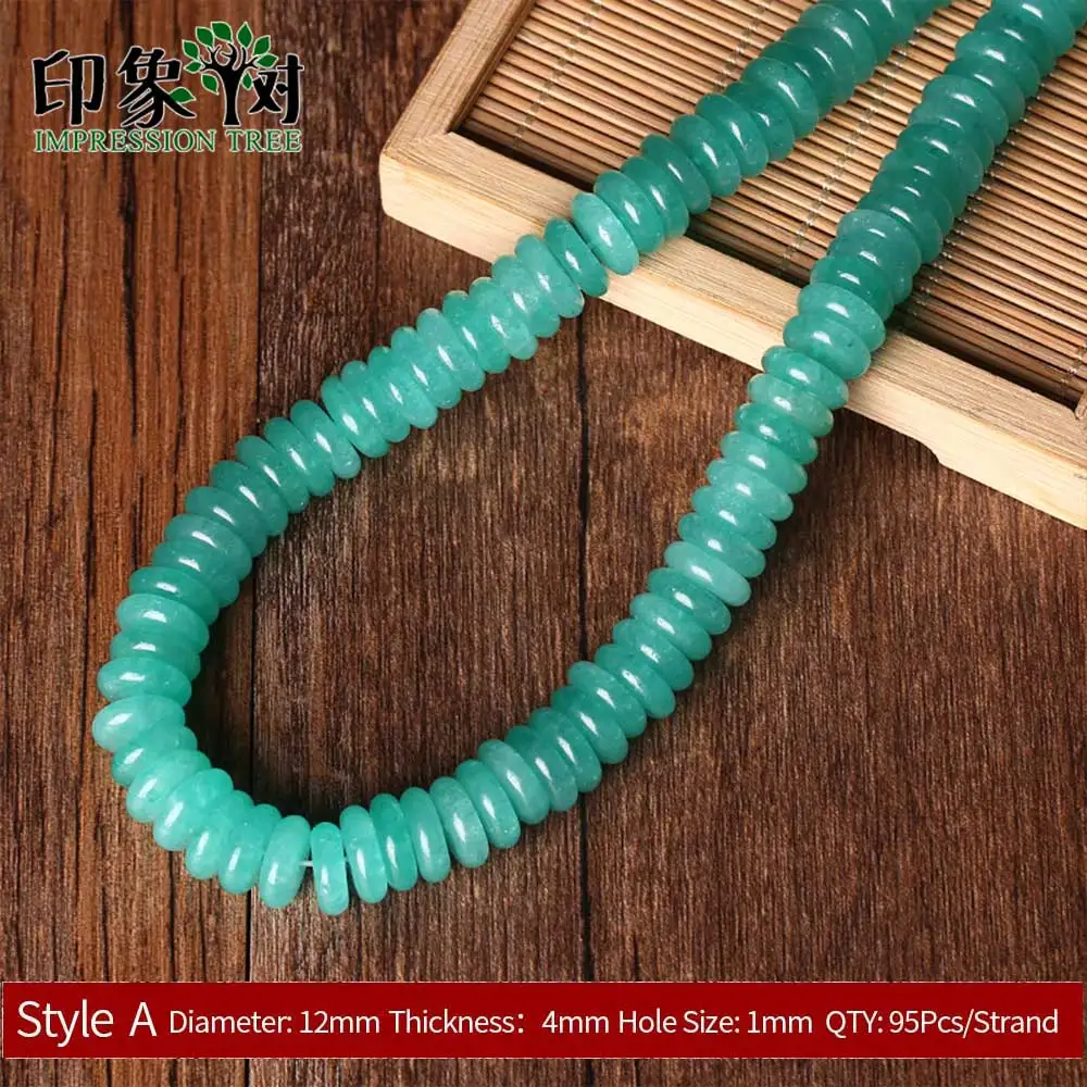 Style A 12mm 95pcs Натуральный обувь на плоской подошве с круглыми драгоценными камнями Jad e Spacer бисера зеленый авантюрин 8/10/12 мм гладкий камень, соответственные Европейской Цепочки и ожерелья "сделай сам" для изготовления ювелирных изделий 18007 - Цвет: Style A 12mm 95pcs