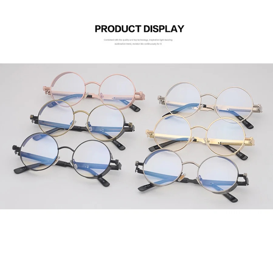 BANSTONE 2017 New Fashion SteamPunk Round Metal Plain Glasses Vintage Brand Design Eyewear Frame Oculos De Grau | Аксессуары для
