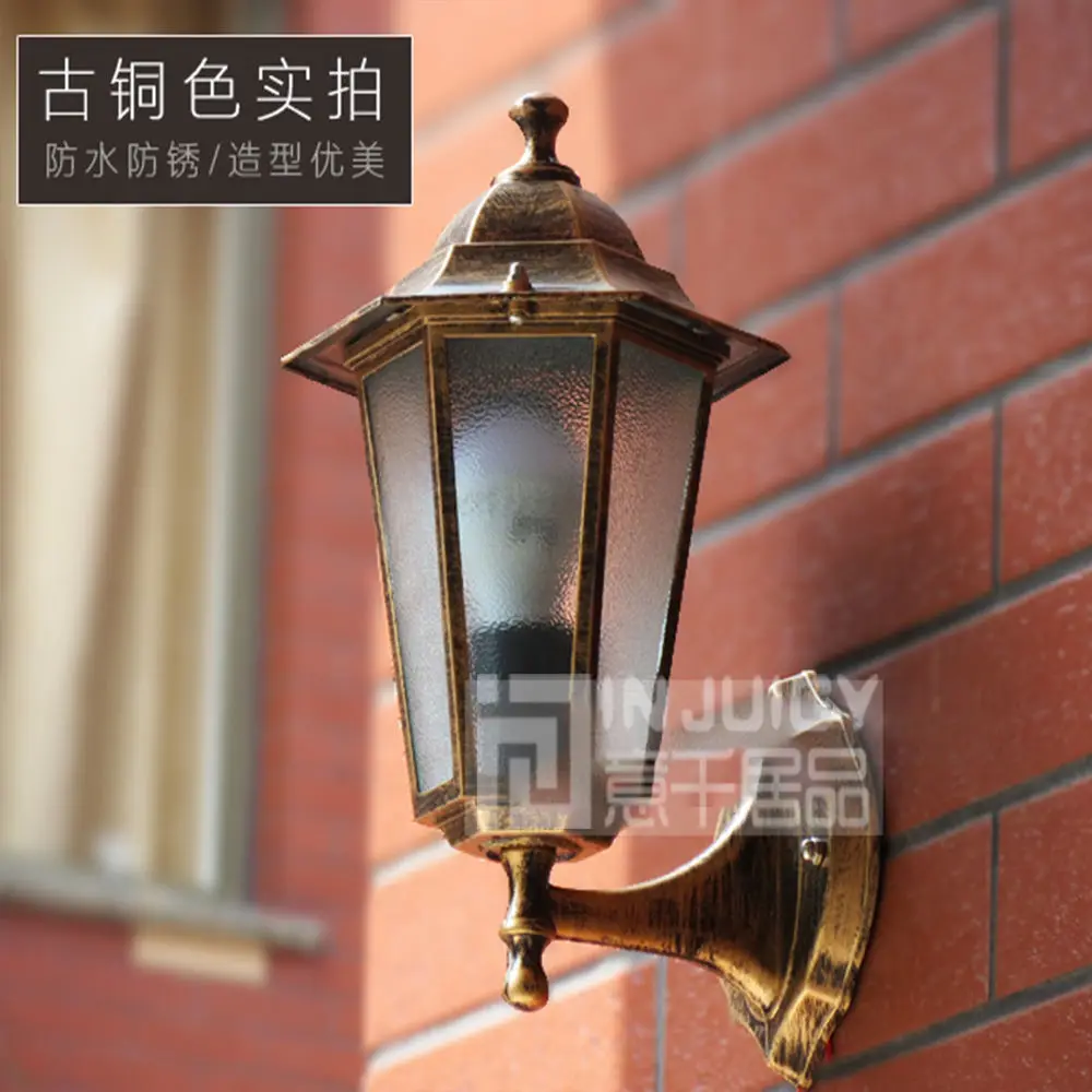 

European LED Villa Waterproof Outdoor Garden Wall Lantern Lamp Light Decor Hall Cafe Corridor Loft Bar Black/Bronze Gift New