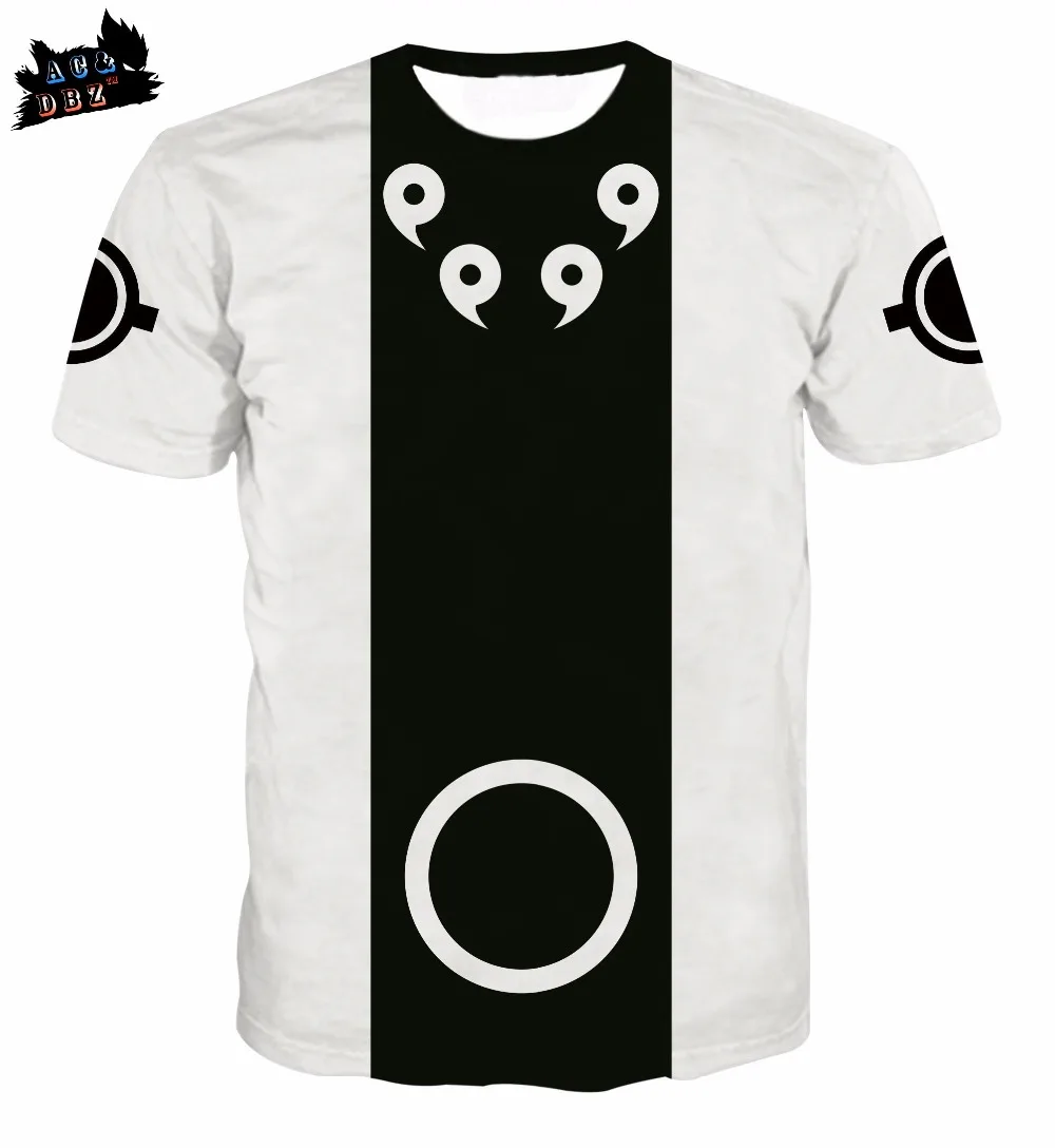 AC&ampDBZ2018 new men's T-shirt Naruto 3D men and women black white mixed-color round neck short-sleeved | Мужская одежда