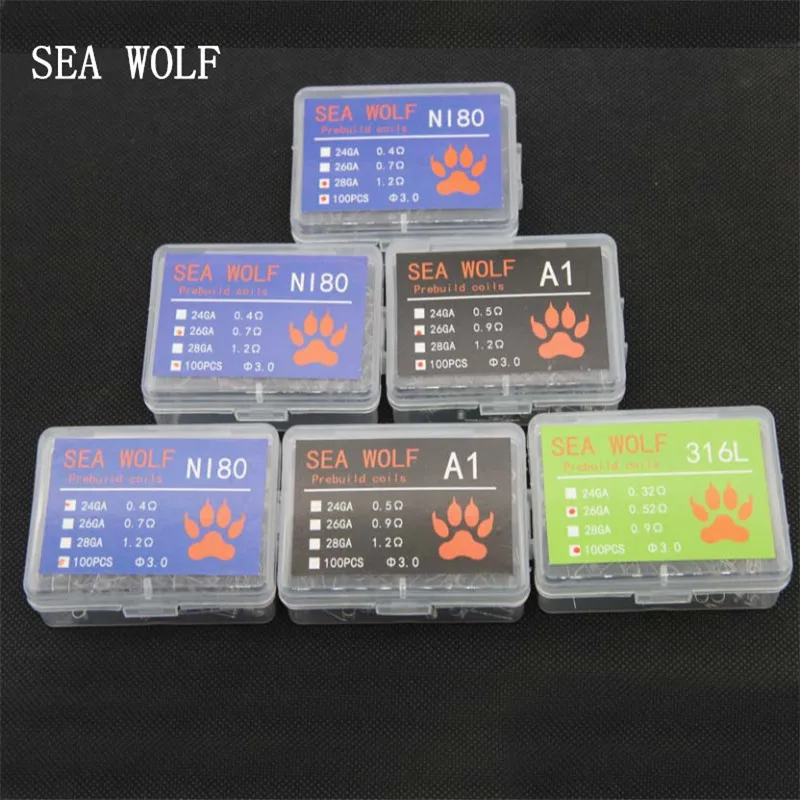 Электронная сигарета SEA WOLF RDA RBA RTA проволочная катушка NI80 готовые катушки 24 26 28AWG A1