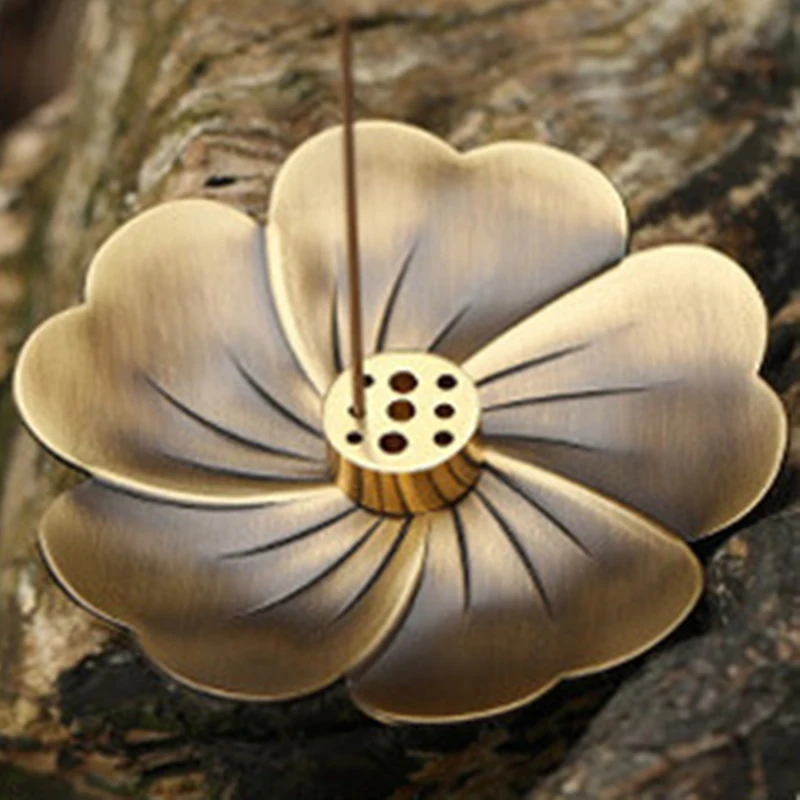 Офисная горелка для благовоний Отель Ресторан Имитация меди цветок