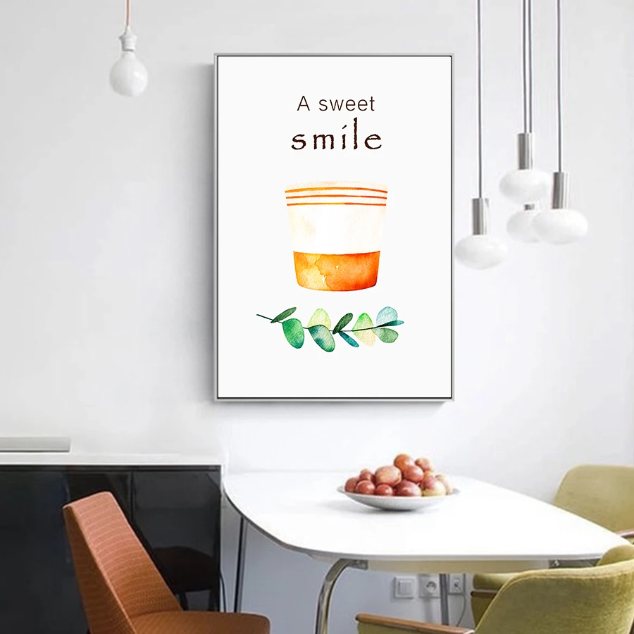 Кичен Cofe настенные художественные плакаты и принты Кофе на холсте Картины Nordic