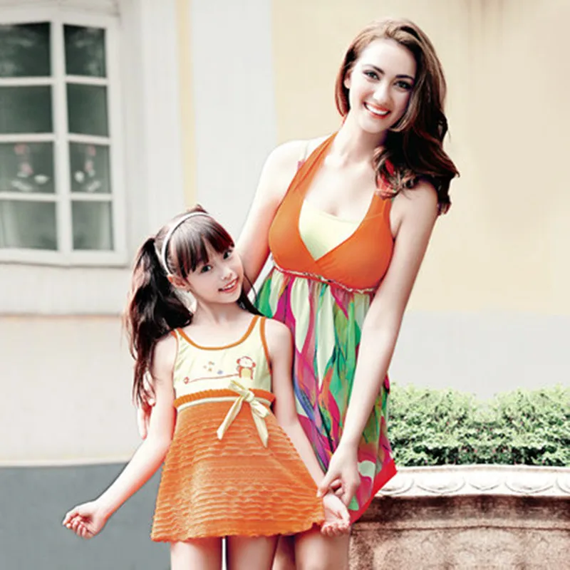 Одежда для мамы и дочки купальный костюм семейный Купальник комплект бикини