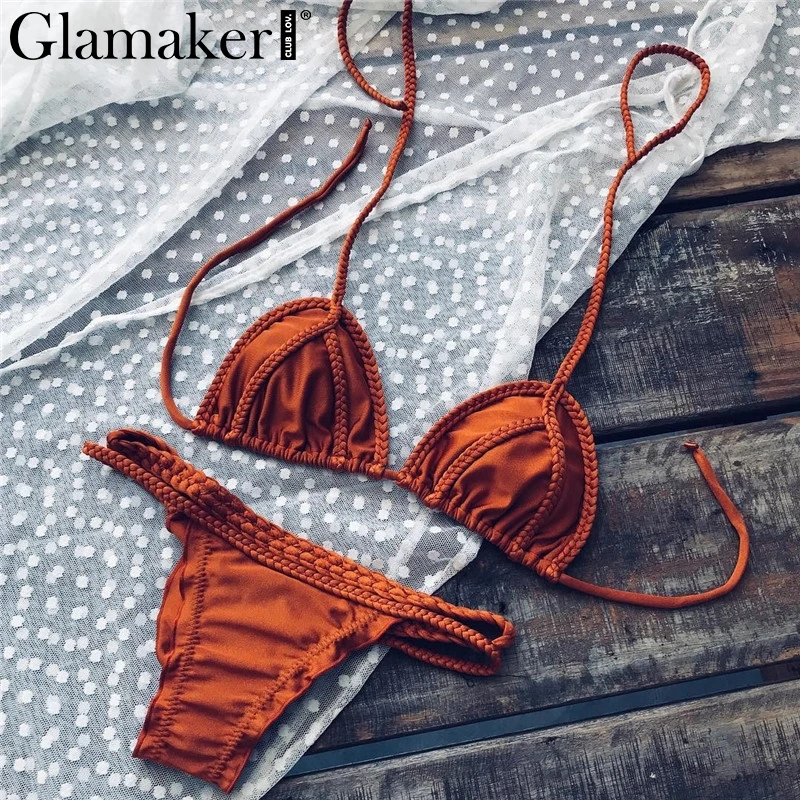 Glamaker сексуальный комплект из 2 предметов бразильский купальник боди для женщин