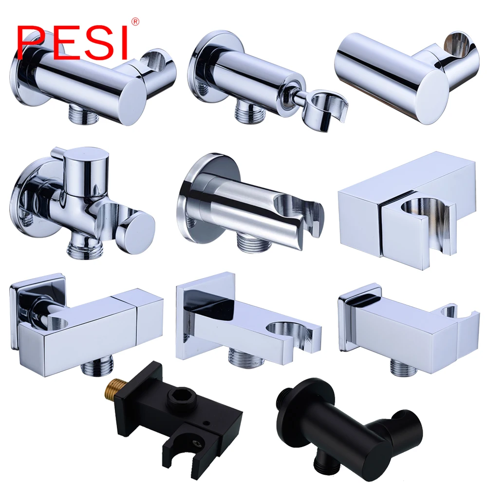 bathroom accessories soild brass handheld shower spray head holder bracket wall mount for bathroom bidet sprayer chromeblack free global shipping