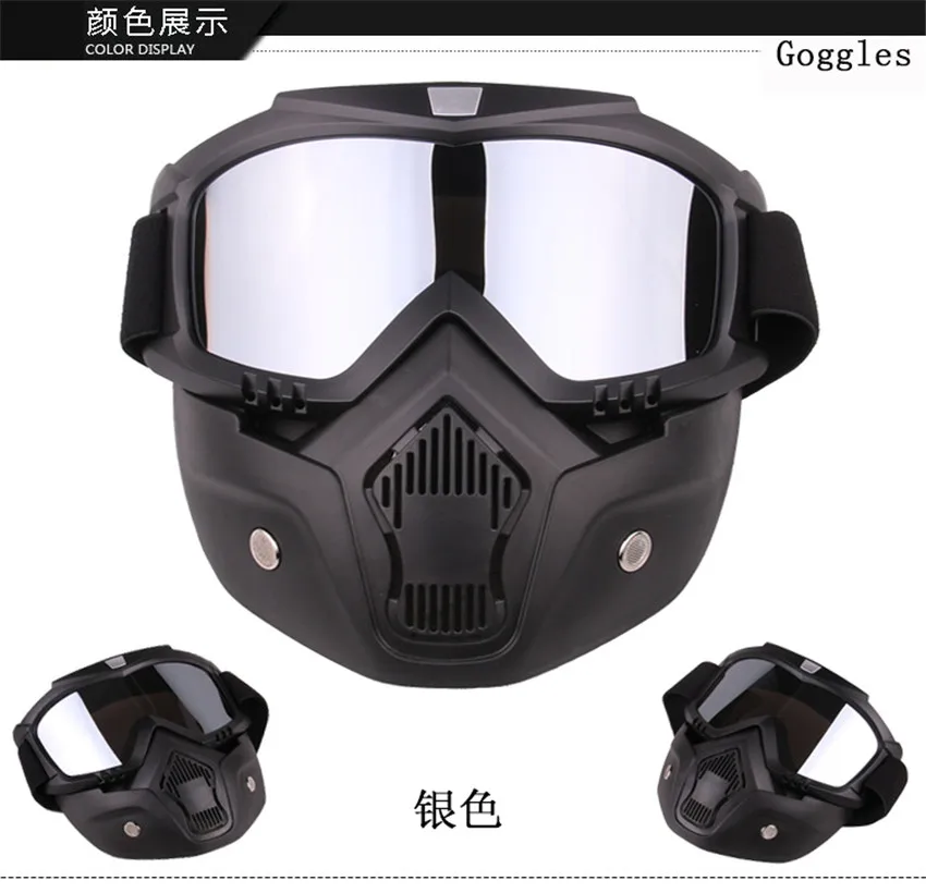 

Motorcycle Helmet Goggles Vintage Racing Open Face Helmet Fack Mask Dust Ski Snow Googles For dark Scooter Cafe Racer