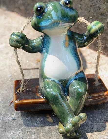 Симпатичная и яркая фигурка лягушки керамический стол ome ручная работа