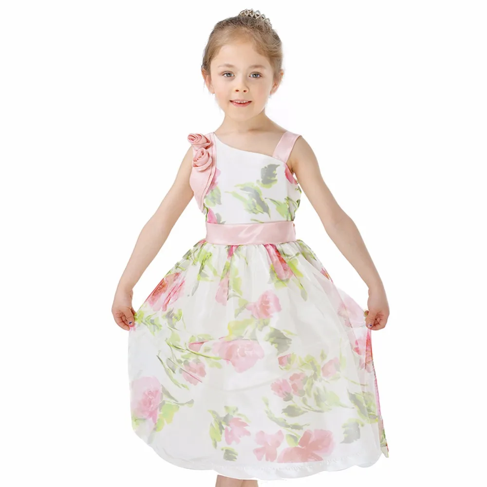 2015 New Summer Girl Sleeveless Pageant Kids Clothes Baby Dress Flower Children Princess Party | Детская одежда и обувь