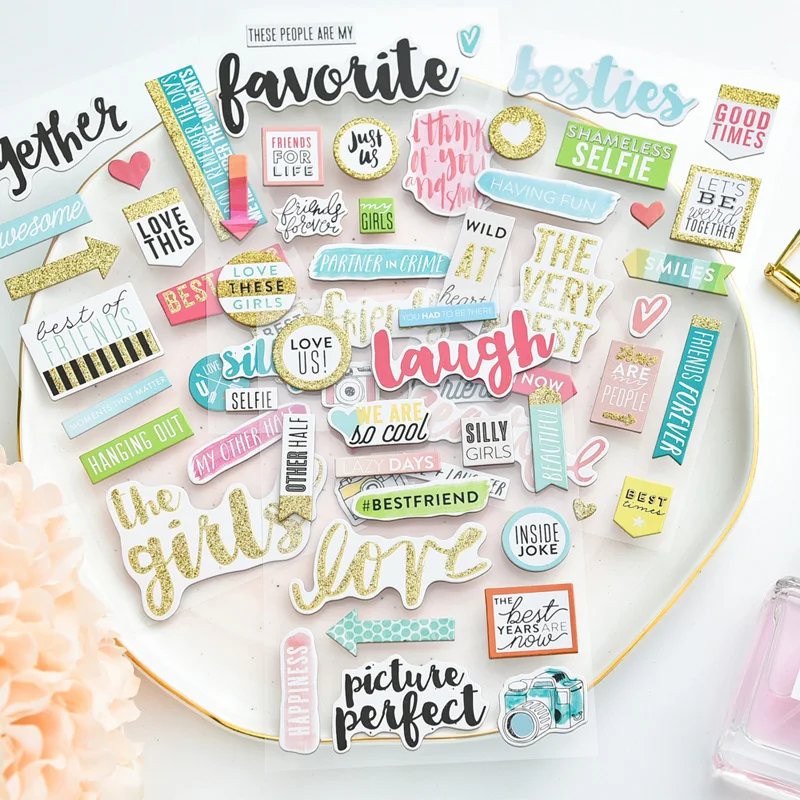 My Friends 3D Die Cut Self-adhesive Stickers for Scrapbooking Happy Planner/Card Making/Journaling Project