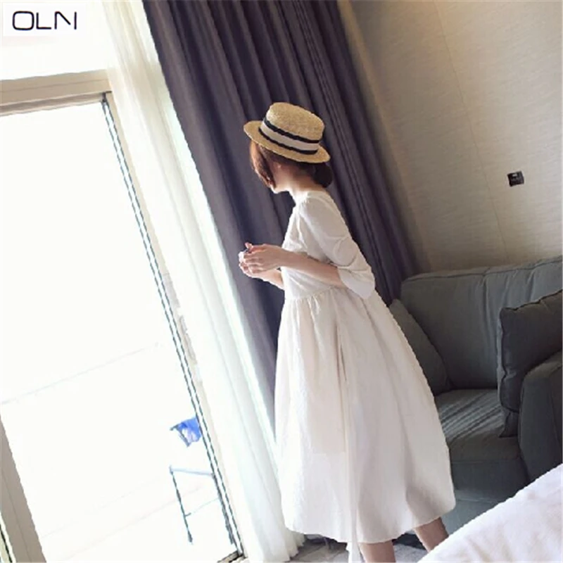 Dress Summer Korean ladies temperament seven-point sleeves Slim suit collar bag hip sexy waist fashion dress women send belt | Женская