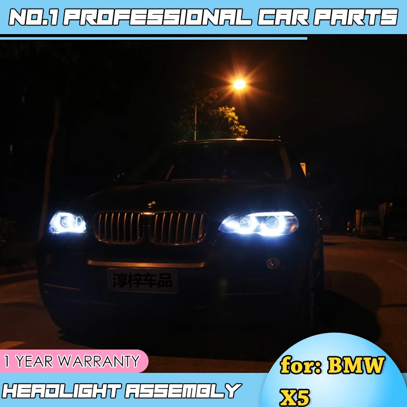 Стайлинга автомобилей фара для X5 фары 2007-2013 E70 глаза ангела фары светодиодный DRL сигнальные лампы Bi Xenon Hid авто аксессуары