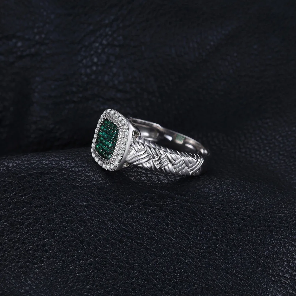JewelryPalace круглый создана изумрудов коктейльное кольцо Твердые стерлингового