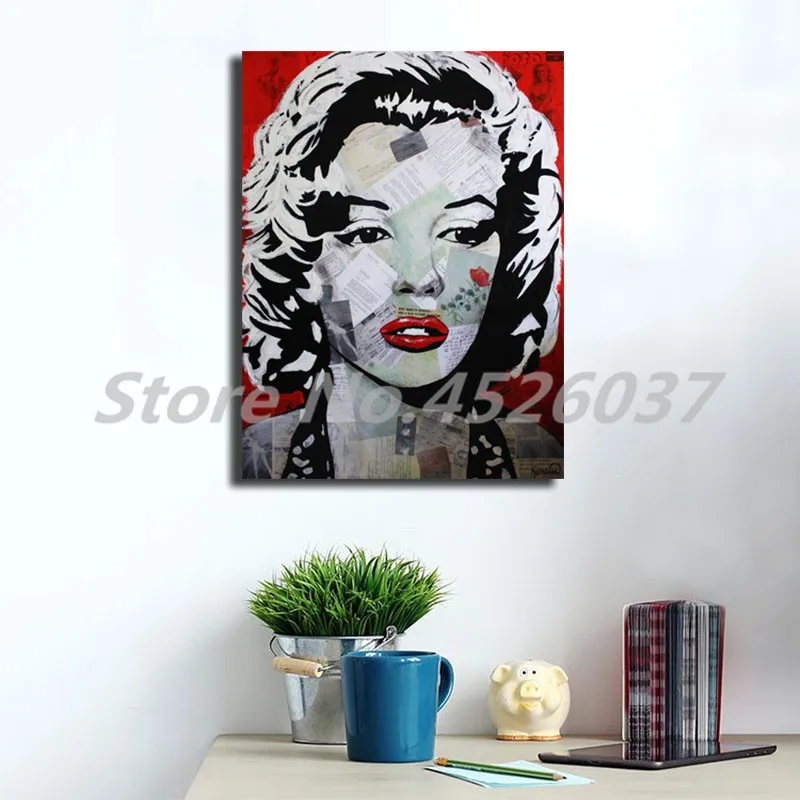 Marylin Monroe портрет цветов настенное Искусство Холст Плакаты печатные картины