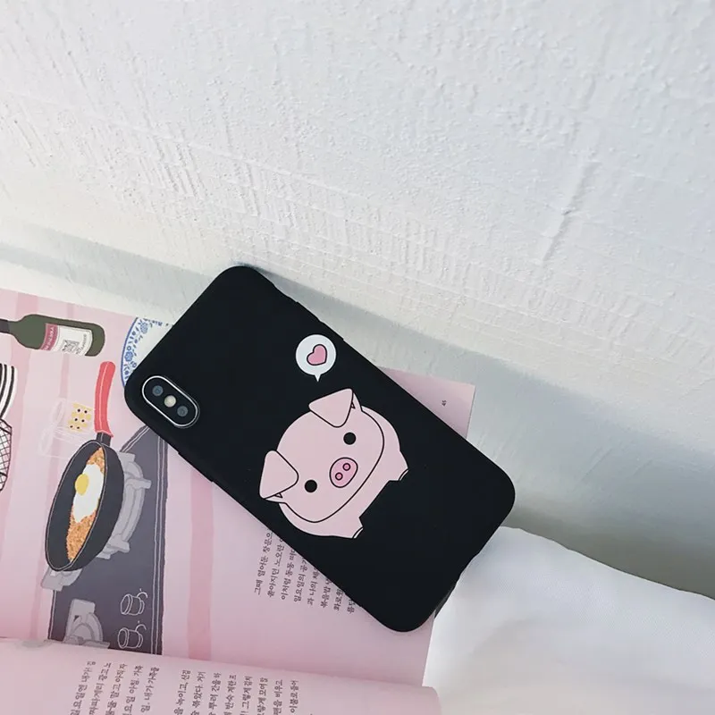 Cute Soft TPU Case Pink Piggy Funny Cartoon Little Pig Silicon Phone For Iphone6 6S 6Plus 7 8 X Fashion |