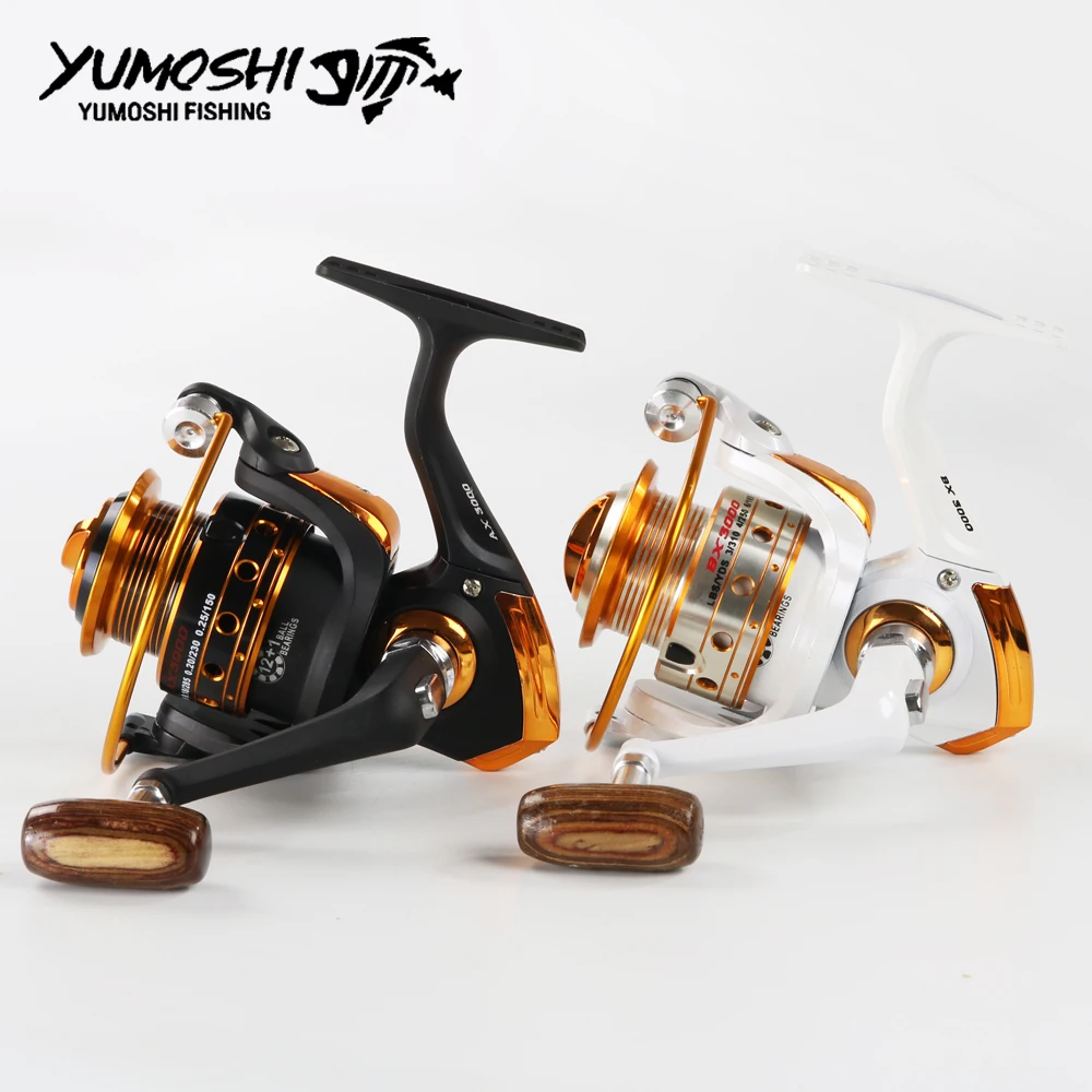 

YUMOSHI 500-9000Series Full Metal Spinning Fishing Reel 12+1BB 5.5:1/5.2:1 Saltwater Spinning Reel Boat Rock Fishing Wheel