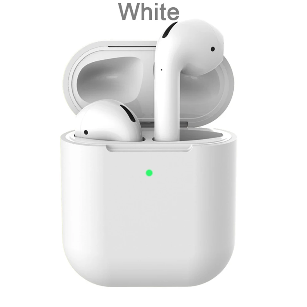 white 1 шт. мягкий силиконовый чехол из ТПУ для Airpods 2 защитный чехол для кожи пыленепроницаемый против потери тонкий беспроводной чехол для наушников - Цвет: white