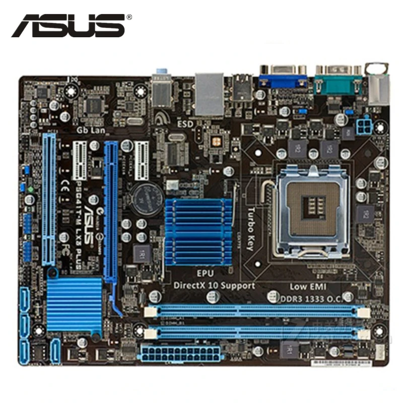 

ASUS P5G41T-M LX3 Plus Motherboard LGA 775 DDR3 8GB For Intel G41 P5G41T-M LX3 Plus Desktop Mainboard Systemboard SATA II Used