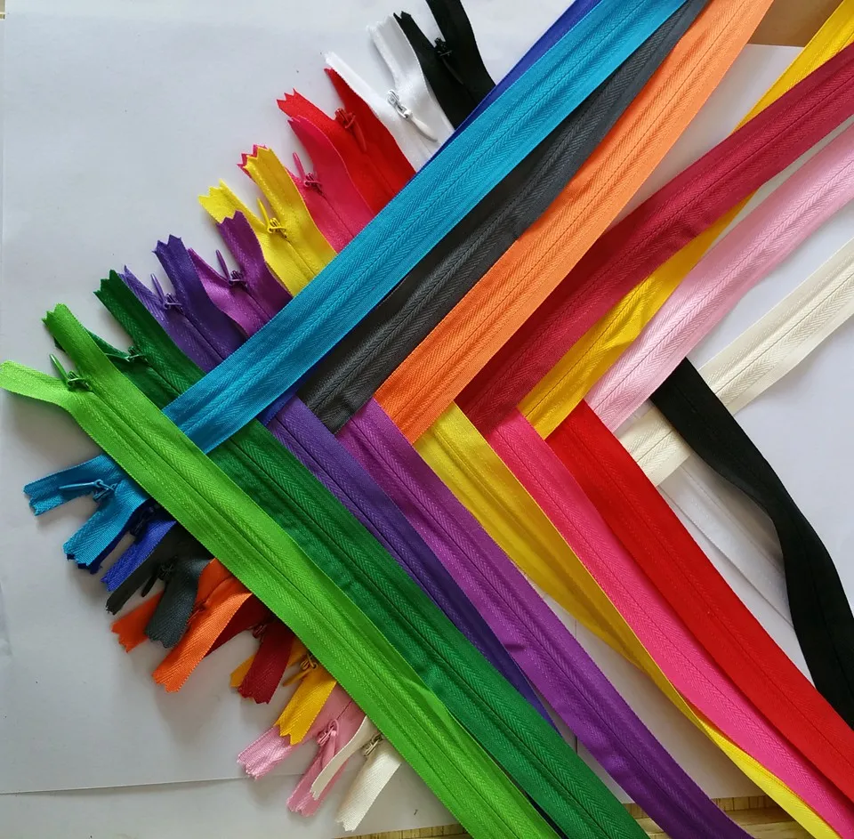 (Можно выбрать цвета) 20 шт./лот многоцветная невидимая молния 60 см для швейных