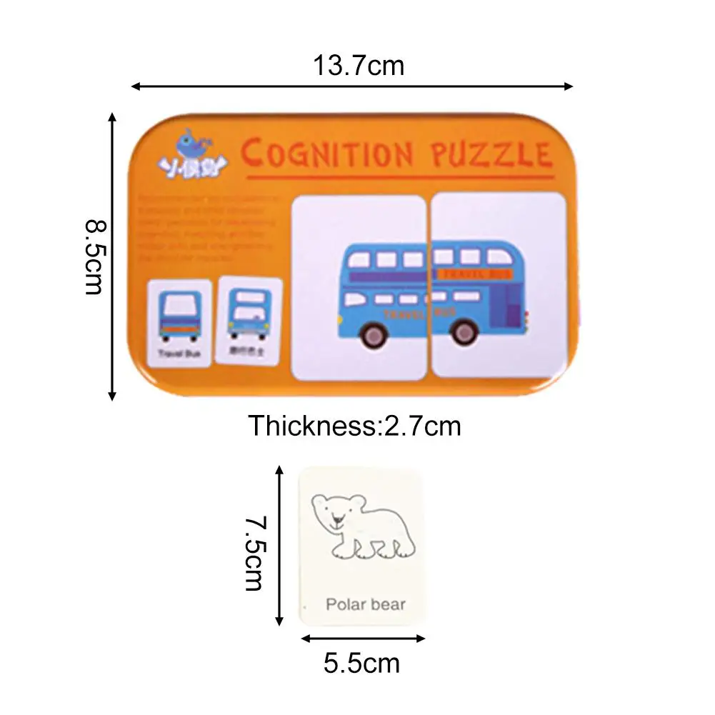 

Anime Children Cartoon Story Iron Box Storage Puzzle Children Handmade Puzzle Early Education Toys