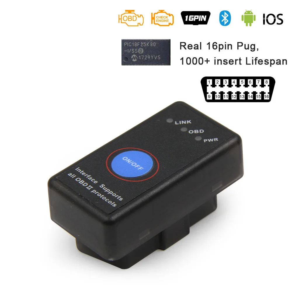 Hot Sale ELM327 V2.2 For IOS/Android/PC ELM 327 V1.5 PIC18F25K80 OBD2 Scanner Bluetooth 4.0 WIFI OBD Car Diagnostic Auto Tool