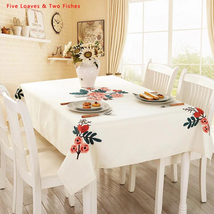 Горячая Распродажа новые бархатные скатерти с цветочной вышивкой толстая