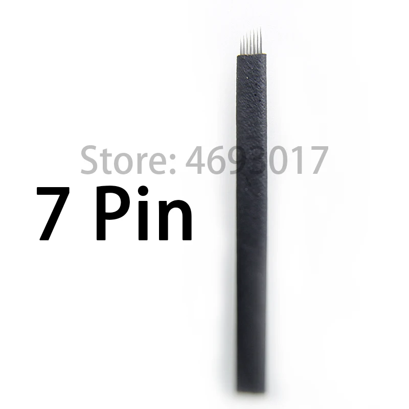 7pin Лезвия для тату шт. 0,18 мм 500 Agulhas Ламина Para Tebori Flex Microblading Вышивка крестом иглы 12 14 16 18 U шпильки форма для ручная ручка для бровей - Габаритные размеры: 7pin