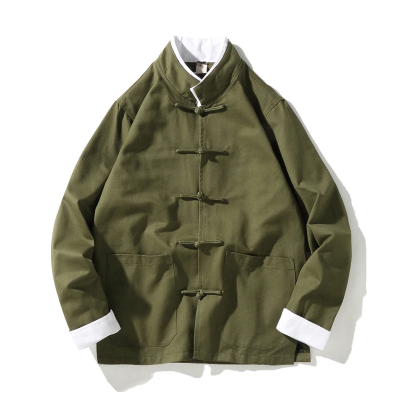 Китайская одежда Tang костюм с длинным рукавом и стоячим воротником традиционная