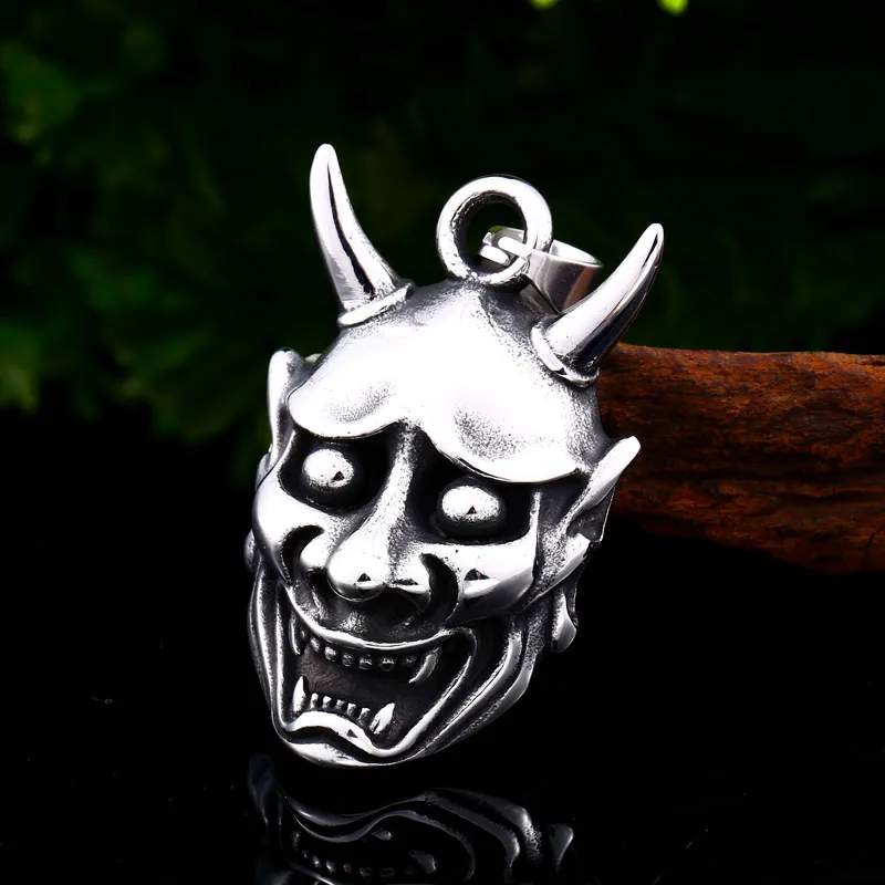 Байер нержавеющая сталь маски для Hannya ожерелье с подвеской маской бумажник