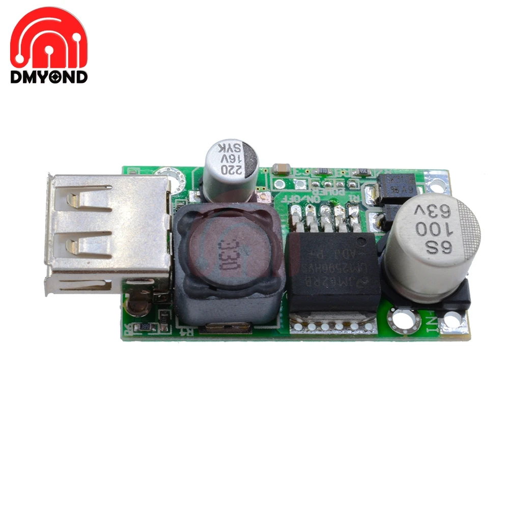 LM2596HV 5V DC понижающий преобразователь Плата модуль 9V 12V 24V 36V 48V до 3A USB зарядное