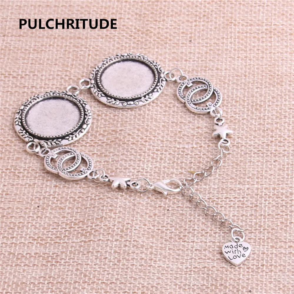 PULCHRITUDE 3 шт 22 см сплав античная серебряная цепочка браслет Звезда Шарм круглый
