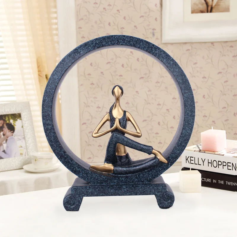 

Environmental Resin Home Decor Figurines Classic Sculpture Yoga Girl Creative Living Room Decoration Desk TV Cabinet ornaments