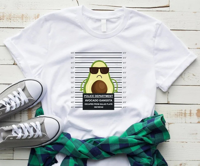 Camiseta Mujer размера плюс женская футболка авокадо шаблон печати Забавные в