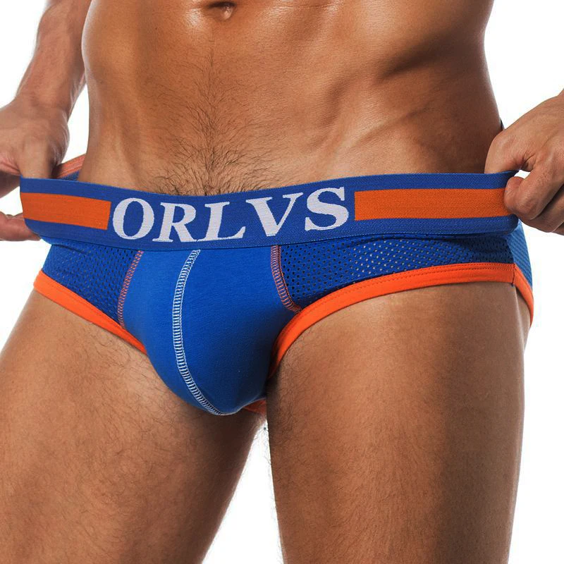ORLVS/сексуальные мужские трусы боксеры бикини с сеткой Короткие из чистого хлопка
