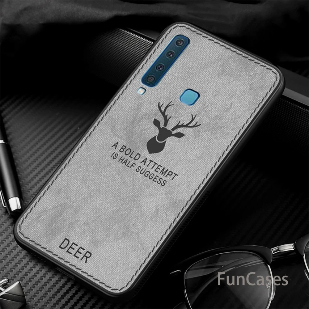 Для samsung Galaxy A9 2018 чехол Ретро-Ткань текстуры с рисунком оленя для S8 S9 A6 Note 9