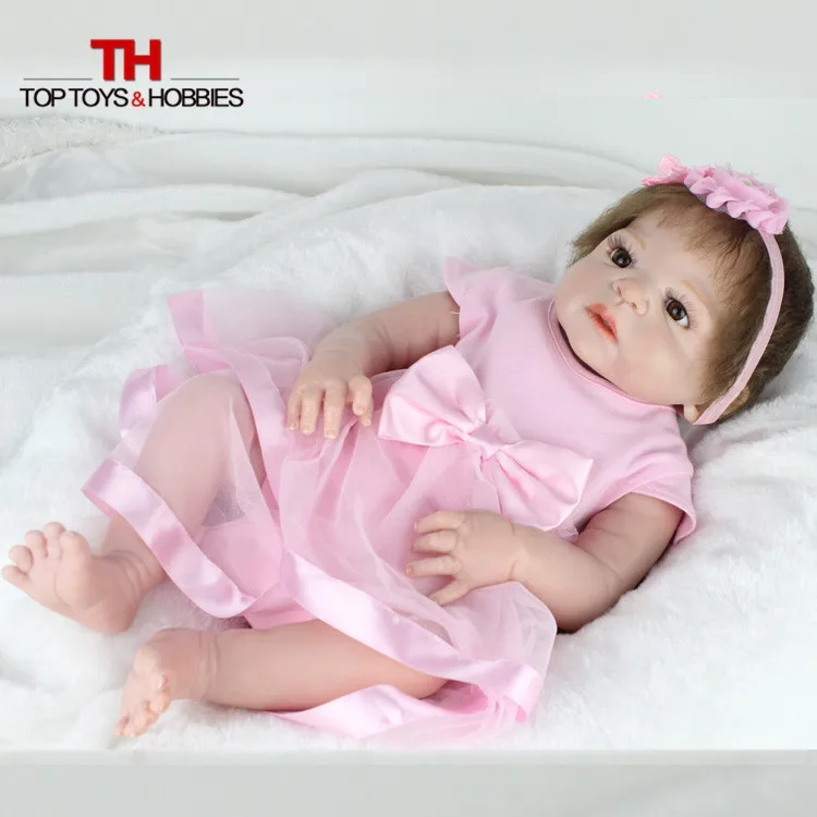 NPKDOLL 55 см Bebe Кукла Reborn полностью силиконовая Девочка Младенцы карие глаза ребенок подарок на день рождения реалистичные очаровательные Куклы Born игрушки