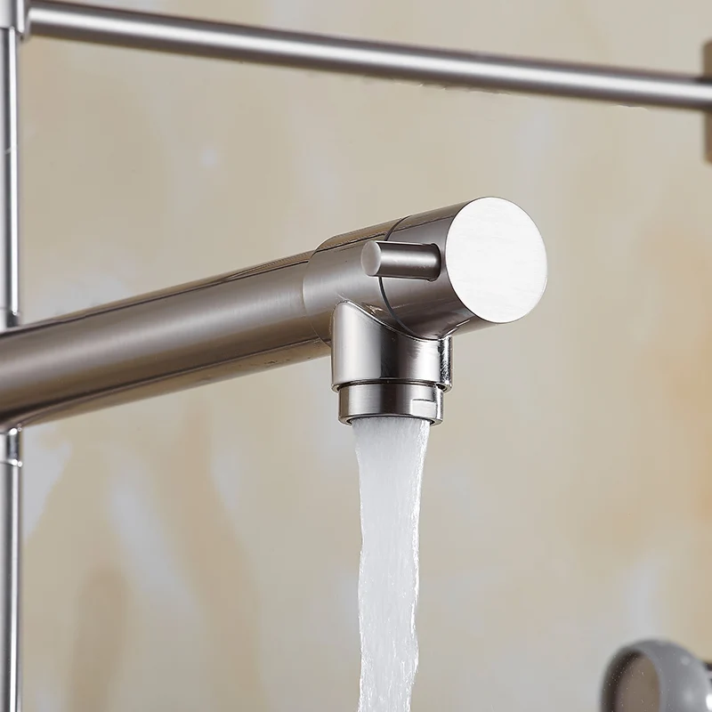 

Kitchen Faucet Brushed Nickel Kitchen Faucet Brass Faucet Kitchen Sink Mixer Tap Pull Down Out Spring Spout Hot Cold Water Tap