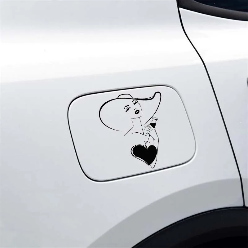 

YJZT 10.5*12.5CM Lovely Charming Modern Girl Popular Artistical Style Car Sticker Decal Black/Silver Vinyl C20-1157