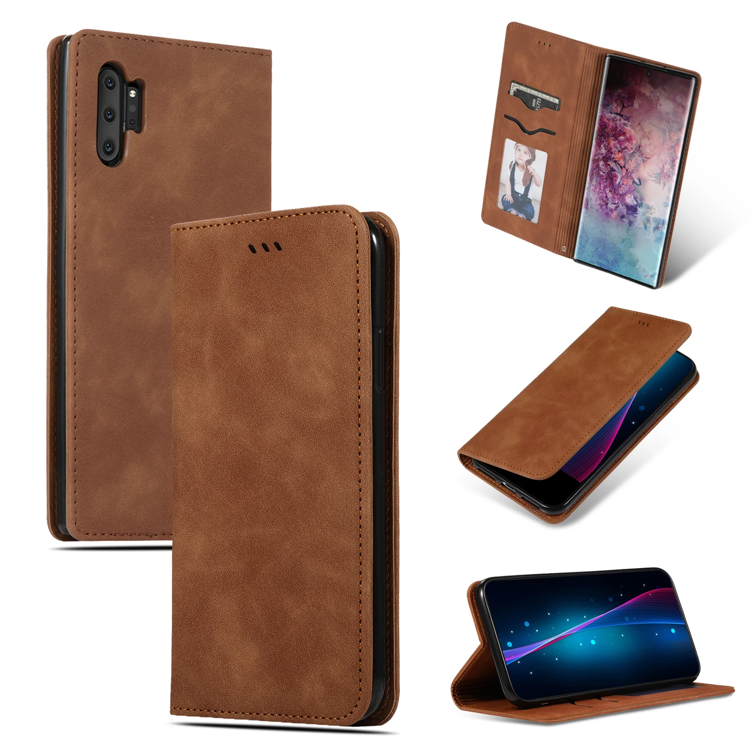 Кожаный флип-чехол-портмоне для карточек для samsung Galaxy A50 A20e A30 A20 A70 A40 A10e A60 Роскошные принципиально для Galaxy Note10 Pro крышка