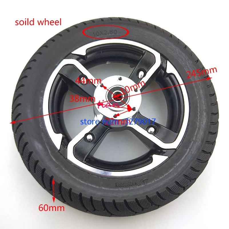 wheel Прочный не сломанный 10 дюймов твердые шины 10x2,50 Твердые колеса 10X2,50 твердые шины diy для 10x2/2,125 10x2. 50 колеса электрический скутер - Цвет: wheel