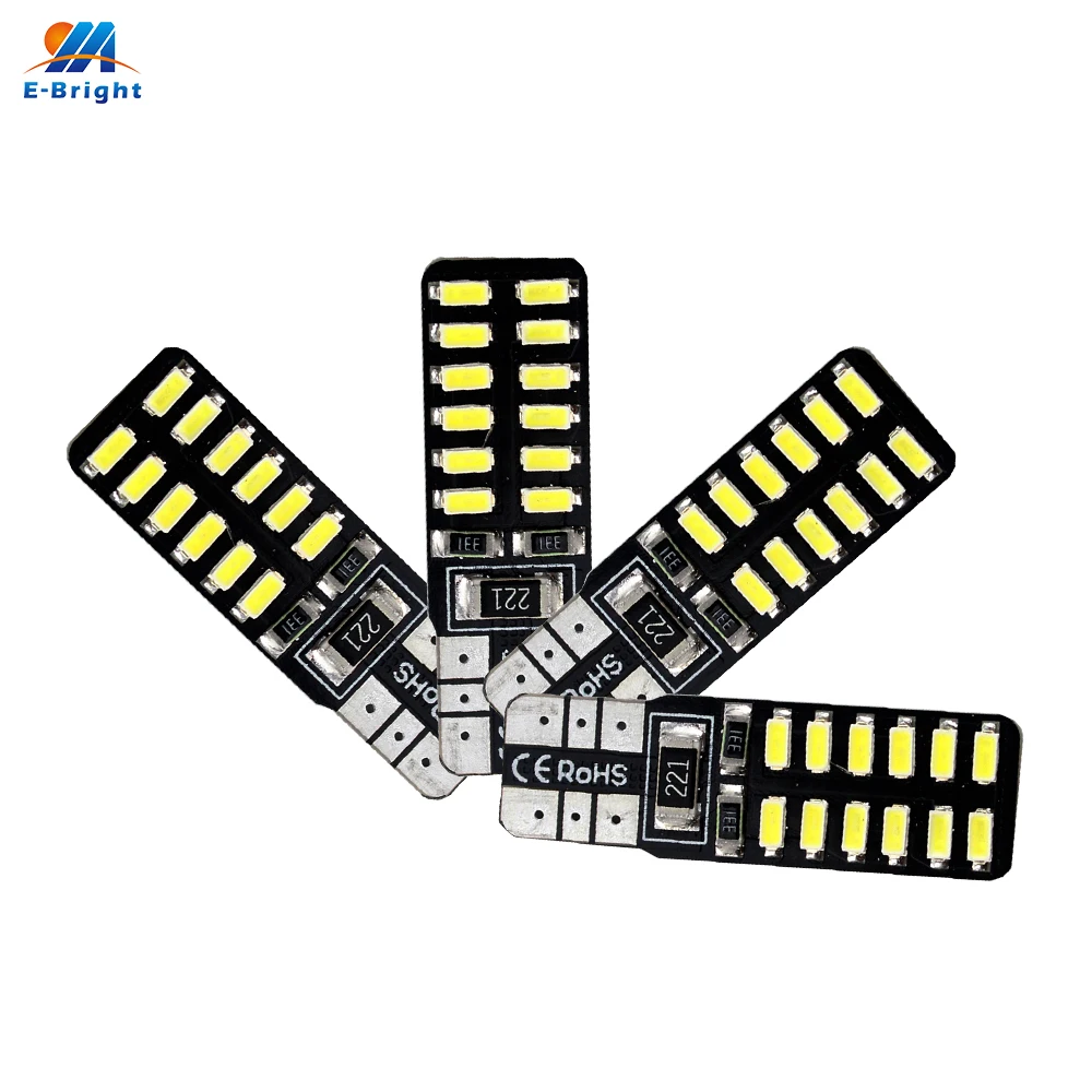 10 шт. T10 W5W 6500K светодиодный Canbus без ошибок 3014 Светодиодный 24 SMD Автомобильный