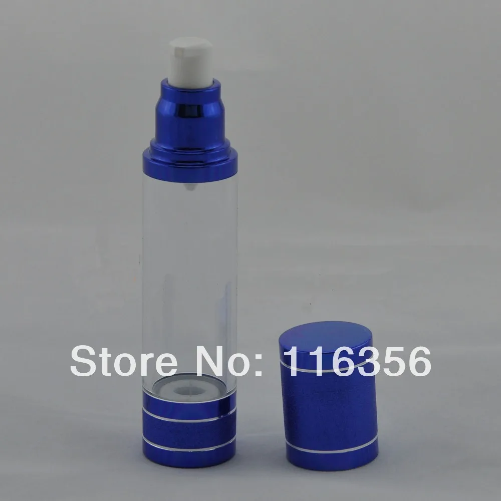 50 мл темно синяя безвоздушная бутылка белый/прозрачный насос крышка|airless bottle|airless