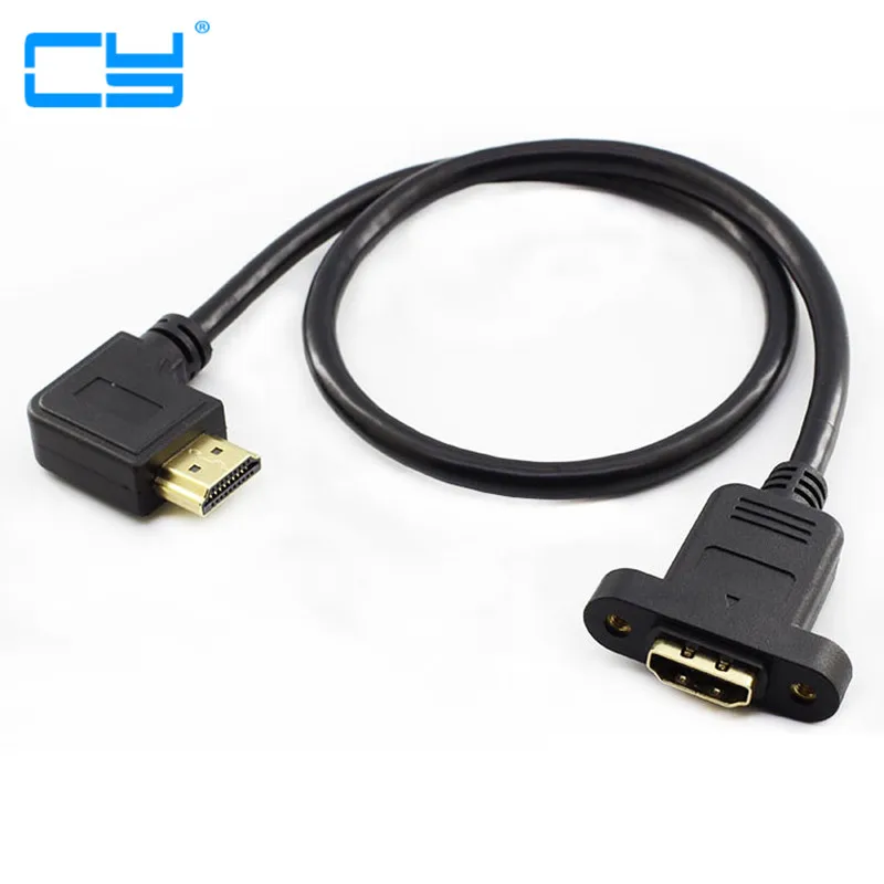90 градусов прямоугольный HDMI A 1 4 19pin штекер hdmi Тип Женский удлинитель с винтовым