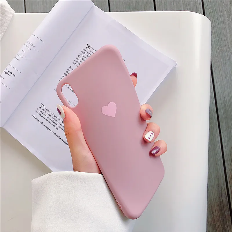 colorful love heart case for iphone se 2020 6 6s 7 8 plus x xr xs max 5 5s se candy color phone case soft tpu back cover fundas free global shipping
