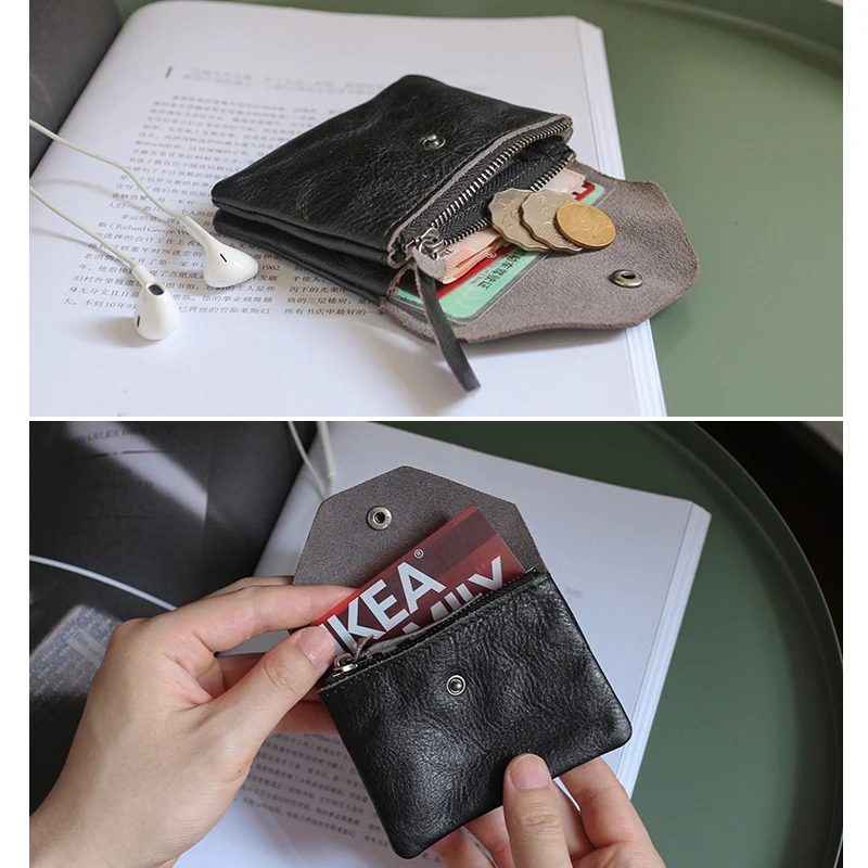 Кошельки для монет модные женские Мини-Кошельки из первого слоя кожи мужские