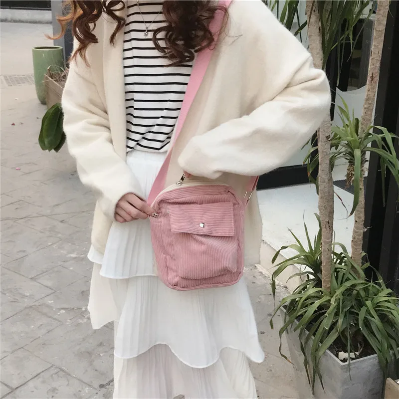 Зимняя тканевая сумка японская и Корейская дамская школьная Вельветовая