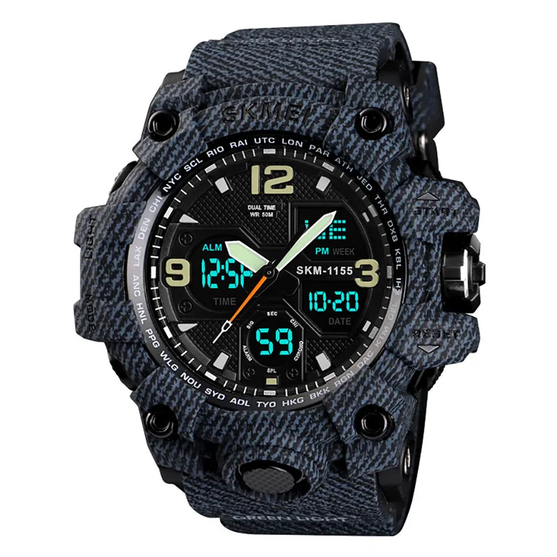 F Часы Новая мода Секундомер reloj relogio skmei мужские спортивные часы с двойным дисплеем цифровые светодиодные электронные часы montre homme montre# A - Цвет: F