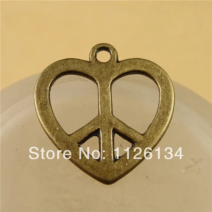 Новинка 2014 винтажное ювелирное изделие античное бронзовое сердце знак мира |